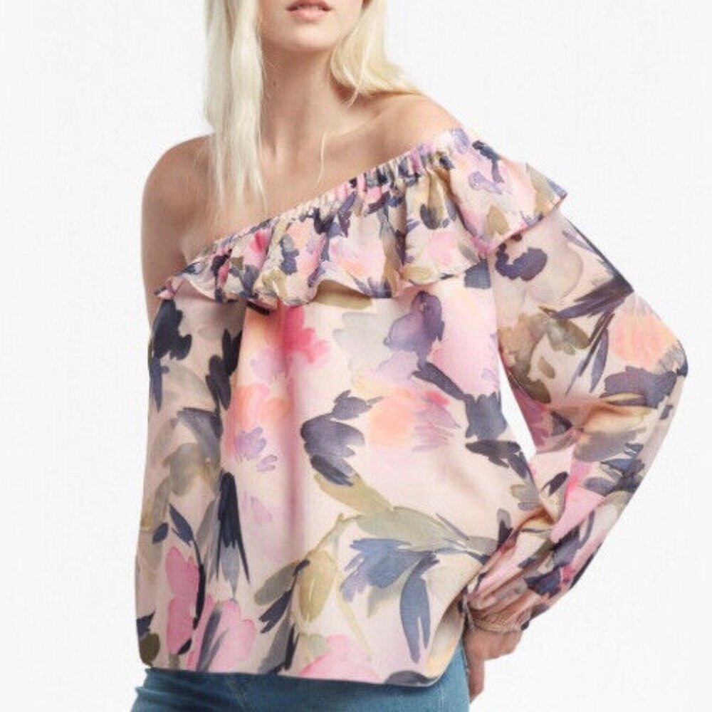 NWT French Connection One Sleeve Flower Top